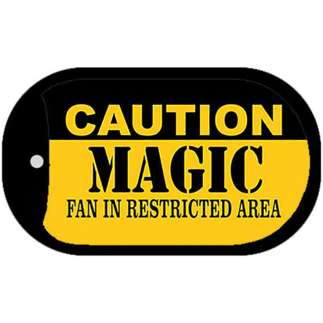 Caution Magic Fan Area Novelty Metal Dog Tag Necklace DT-2614