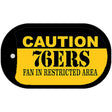 Caution 76ers Fan Area Novelty Metal Dog Tag Necklace DT-2615