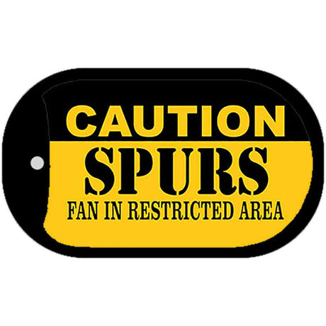 Caution Spurs Fan Area Novelty Metal Dog Tag Necklace DT-2619