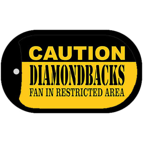 Caution Diamondbacks Fan Area Novelty Metal Dog Tag Necklace DT-2624