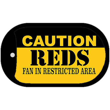 Caution Reds Fan Area Novelty Metal Dog Tag Necklace DT-2630