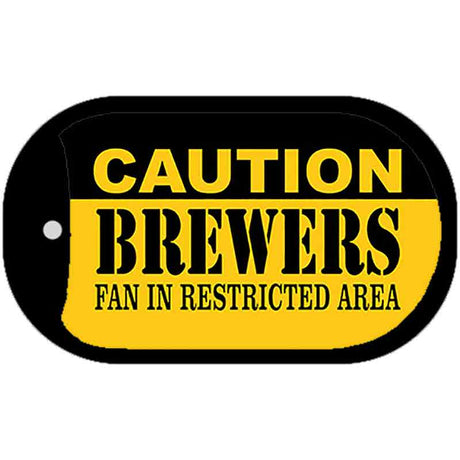 Caution Brewers Fan Area Novelty Metal Dog Tag Necklace DT-2638