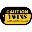 Caution Twins Fan Area Novelty Metal Dog Tag Necklace DT-2639