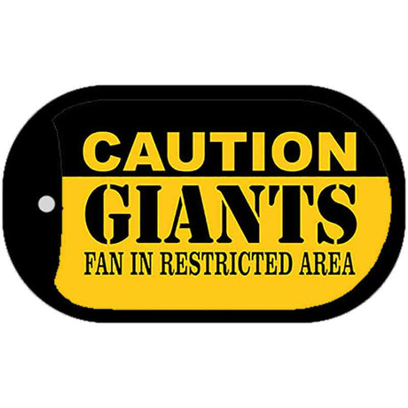 Caution Giants Fan Area Novelty Metal Dog Tag Necklace DT-2645