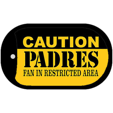 Caution Padres Fan Area Novelty Metal Dog Tag Necklace DT-2646