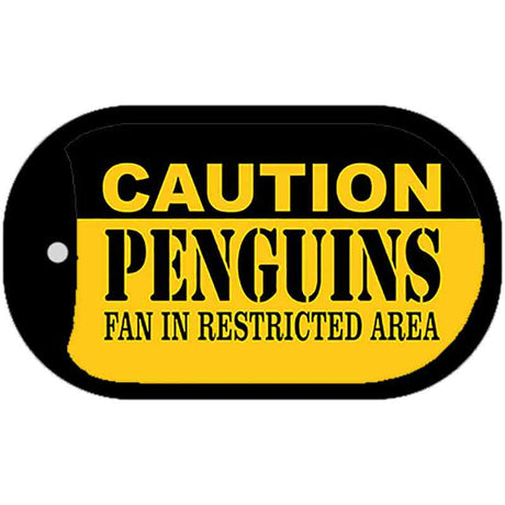 Caution Penguins Fan Area Novelty Metal Dog Tag Necklace DT-2664