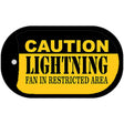 Caution Lightning Fan Area Novelty Metal Dog Tag Necklace DT-2665