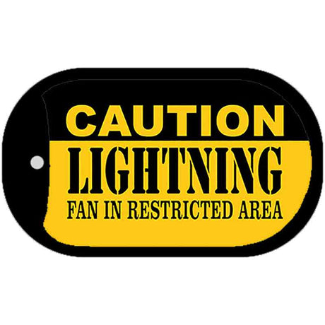 Caution Lightning Fan Area Novelty Metal Dog Tag Necklace DT-2665