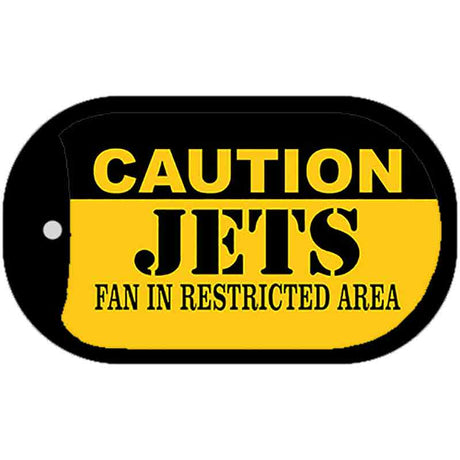 Caution Jets Fan Area Novelty Metal Dog Tag Necklace DT-2668