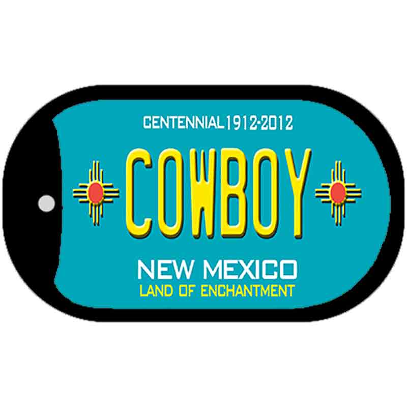 Cowboy Teal New Mexico Novelty Metal Dog Tag Necklace DT-2796