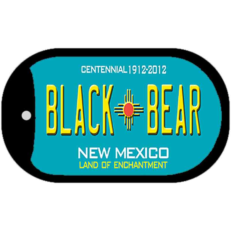 Black Bear Teal New Mexico Novelty Metal Dog Tag Necklace DT-2799