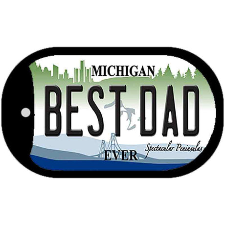 Best Dad Michigan Novelty Metal Dog Tag Necklace DT-2805