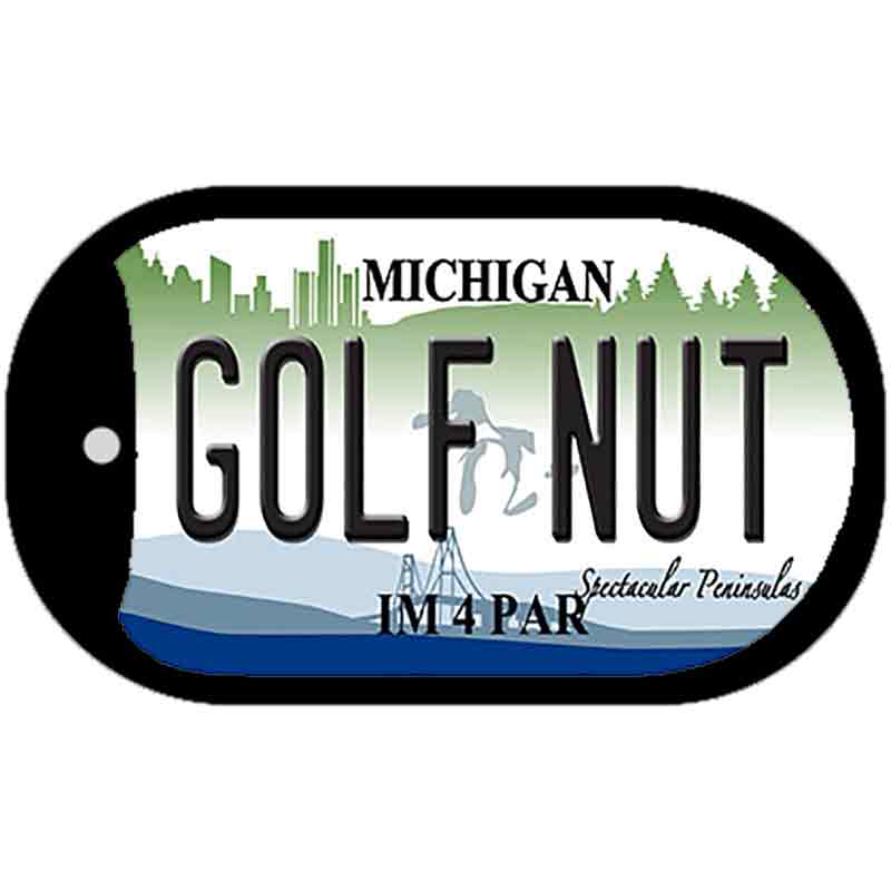 Golf Nut Michigan Novelty Metal Dog Tag Necklace DT-2806