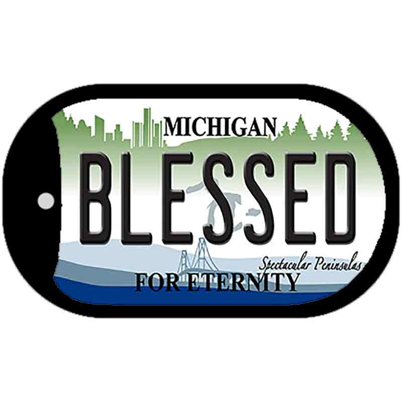 Blessed Michigan Novelty Metal Dog Tag Necklace DT-2807