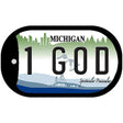 1 God Michigan Novelty Metal Dog Tag Necklace DT-2808