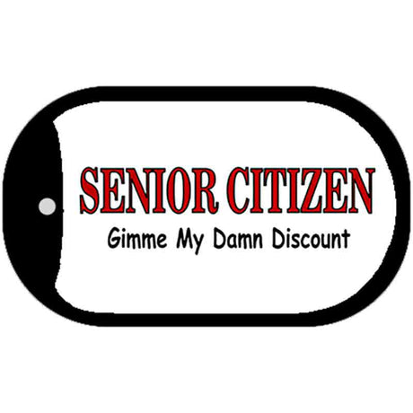 Senior Citizen Discount Novelty Metal Dog Tag Necklace DT-280