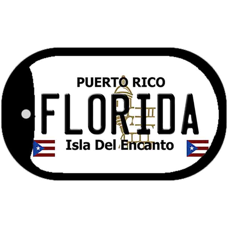 Florida Puerto Rico Metal Novelty Dog Tag Necklace DT-2837