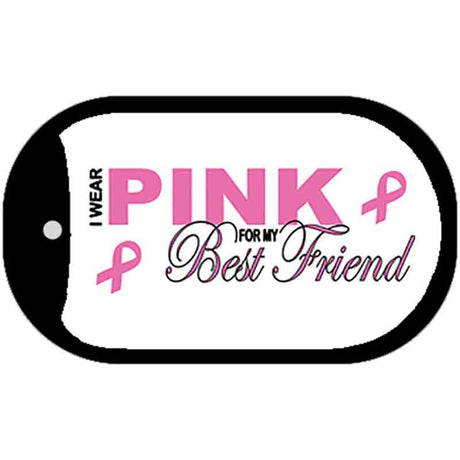 Pink For Best Friend Novelty Metal Dog Tag Necklace DT-2902