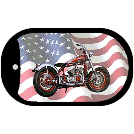 Indian Motorcycle American Flag Novelty Metal Dog Tag Necklace DT-308