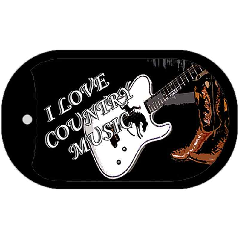 I Love  Music Novelty Metal Dog Tag Necklace DT-340