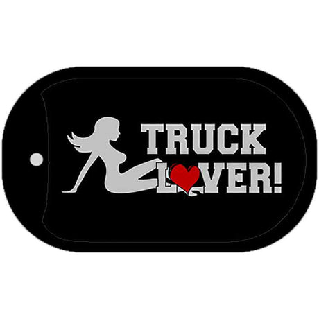 Truck Lover Girl Novelty Metal Dog Tag Necklace DT-353