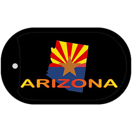 Arizona Flag Filled State Outline Flag Metal Novelty Dog Tag Necklace DT-3558