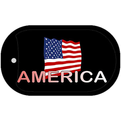 American Flag Metal Novelty Dog Tag Necklace DT-3560