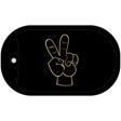 Peace Fingers Novelty Metal Dog Tag Necklace DT-3565