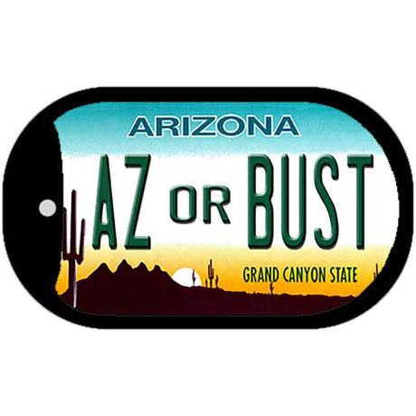 AZ or Bust Arizona Novelty Metal Dog Tag Necklace DT-3582