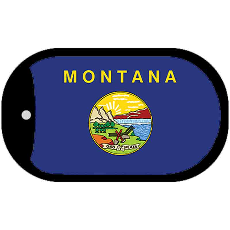 Montana State Flag Metal Novelty Dog Tag Necklace DT-3589