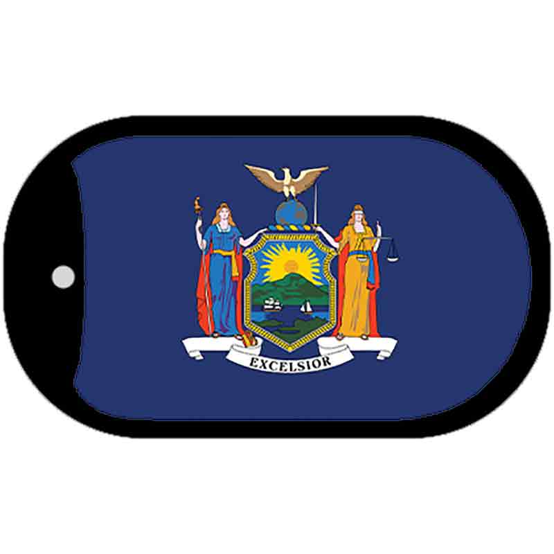 New York State Flag Metal Novelty Dog Tag Necklace DT-3594