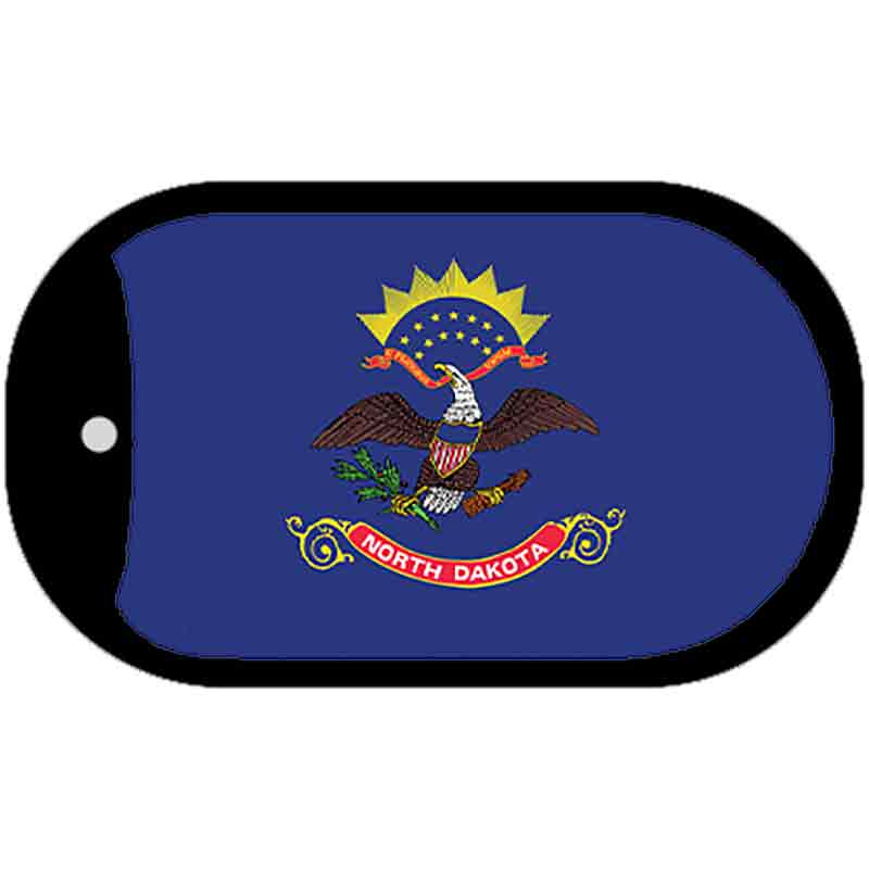 North Dakota State Flag Metal Novelty Dog Tag Necklace DT-3595
