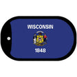 Wisconsin State Flag Metal Novelty Dog Tag Necklace DT-3608