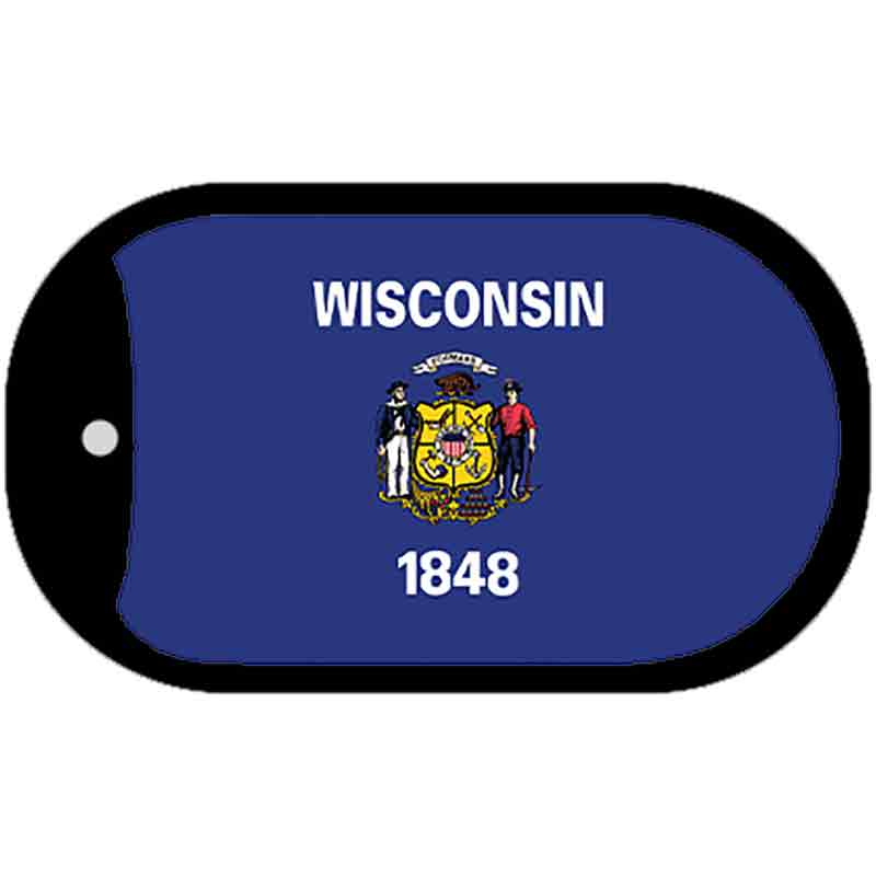 Wisconsin State Flag Metal Novelty Dog Tag Necklace DT-3608