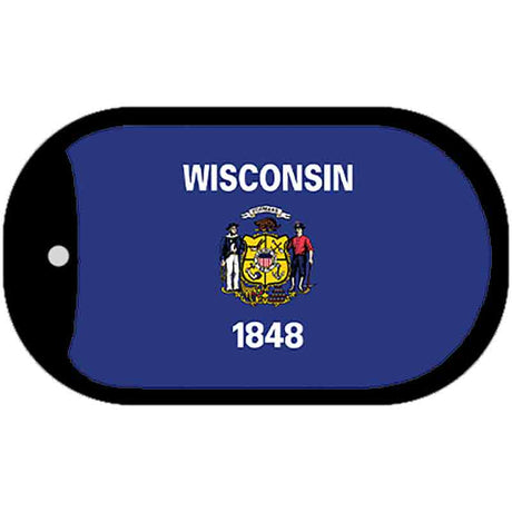 Wisconsin State Flag Metal Novelty Dog Tag Necklace DT-3608