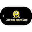 Can't We All Get Along Novelty Metal Dog Tag Necklace DT-3669