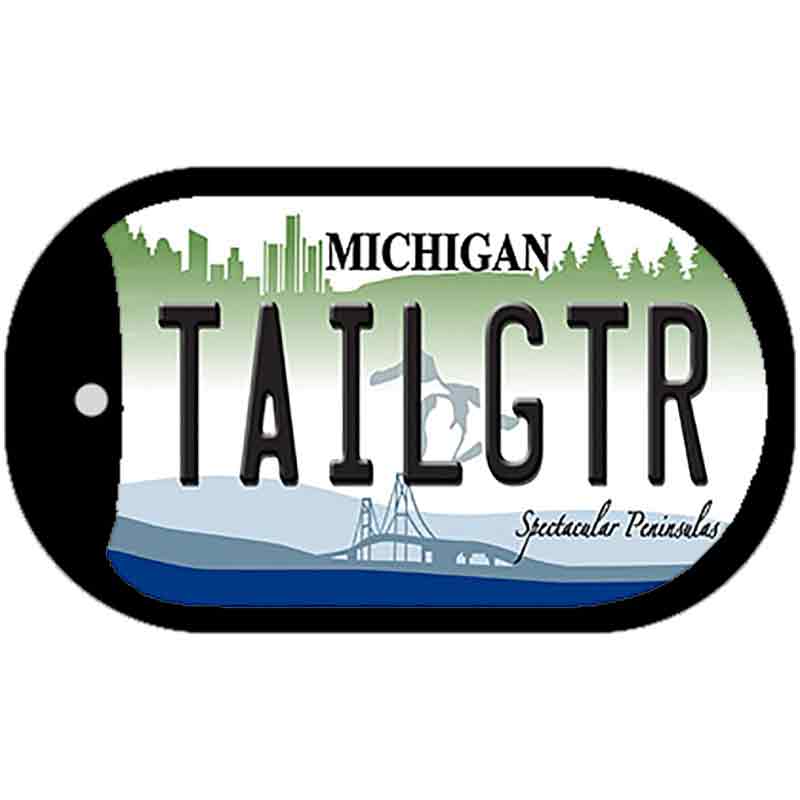 Tailgtr Michigan Novelty Metal Dog Tag Necklace DT-3681