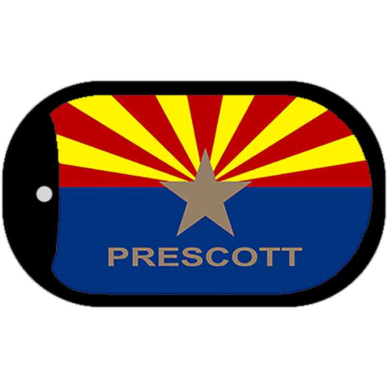 Prescott Arizona State Flag Metal Novelty Dog Tag Necklace DT-3740