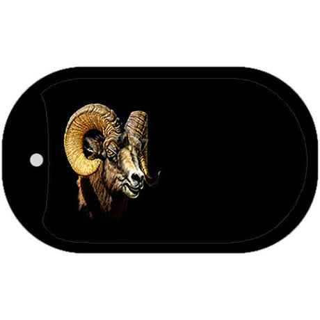 Big Horn Sheep Offset Novelty Metal Dog Tag Necklace DT-3769