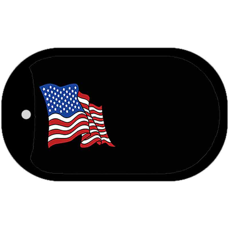 American Flag Offset Novelty Metal Dog Tag Necklace DT-3820