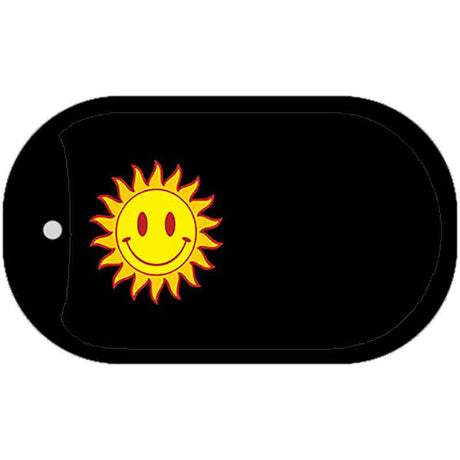 Sun Smiley Offset Novelty Metal Dog Tag Necklace DT-3864