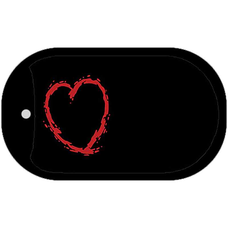 Heart Offset Novelty Metal Dog Tag Necklace DT-3768