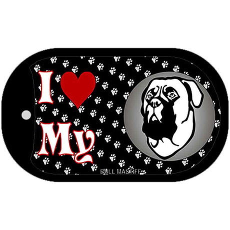 I Love My Bull Mastiff Novelty Metal Dog Tag Necklace DT-3897