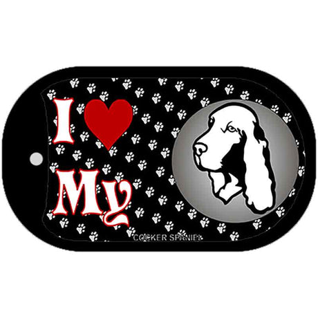 I Love My Cocker Spaniel Novelty Metal Dog Tag Necklace DT-3903