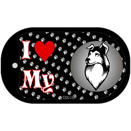 I Love My Collie Novelty Metal Dog Tag Necklace DT-3904