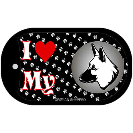 I Love My German Shepherd Novelty Metal Dog Tag Necklace DT-3907