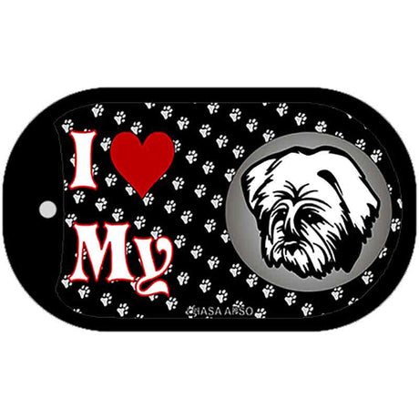 I Love My Lhasa Apso Novelty Metal Dog Tag Necklace DT-3913