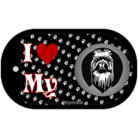 I Love My Pekingese Novelty Metal Dog Tag Necklace DT-3920