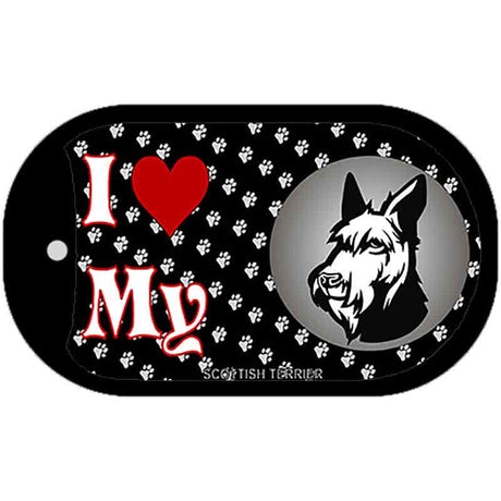 I Love My Scottish Terrier Novelty Metal Dog Tag Necklace DT-3927