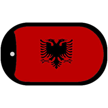 Albania Flag Scroll Metal Novelty Dog Tag Necklace DT-3953